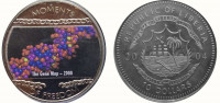 Либерия 10 долларов 2004 Расшифровка генома