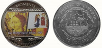 Либерия 10 долларов 2004 Жанна д’Арк, Орлеанская дева 1429 (цв. эмаль)
