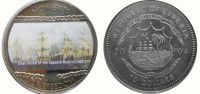 Либерия 10 долларов 2004 Гравелинское сражение