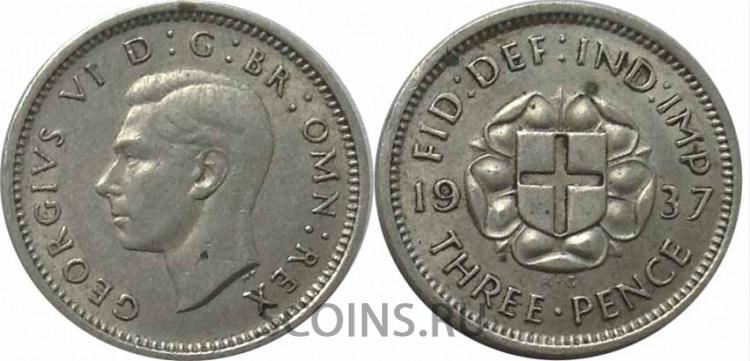 Великобритания 3 пенса 1937