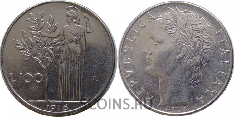 Италия 100 лир 1976