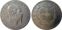 Италия 5 лир 1876