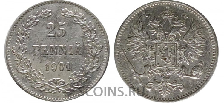 Финляндия (Финляндия в составе России) 25 пенни 1901