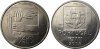 Португалия 1,5 евро 2008 "Монета против безразличия"