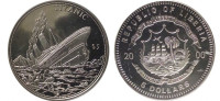 Либерия 5 долларов 2000 Гибель Титаника