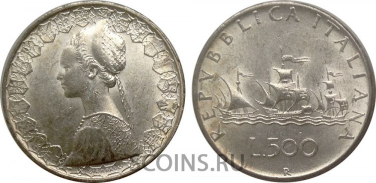 Италия 500 лир 1958