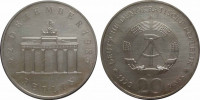 ГДР 20 марок 1990 Берлин "Бранденбургские ворота 22 декабря 1989 Берлин" Серебро