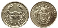 Сейшельские Островова (Сейшелы) 1 цент 2014 Краб UNC