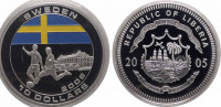 Либерия 10 долларов 2005 Чемпионат мира по футболу 2006 - Швеция