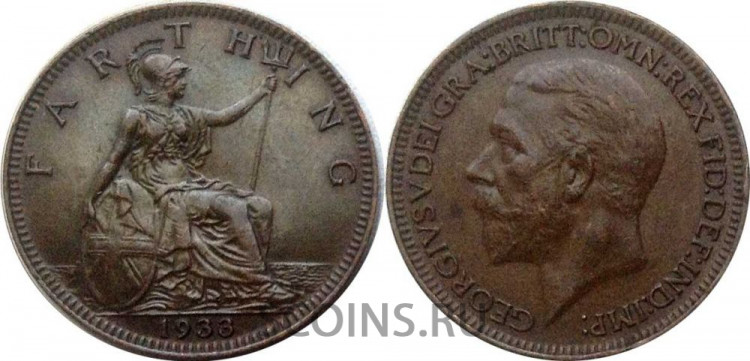 Великобритания 1 фартинг 1933