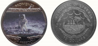 Либерия 10 долларов 2004 Первый человек на Луне