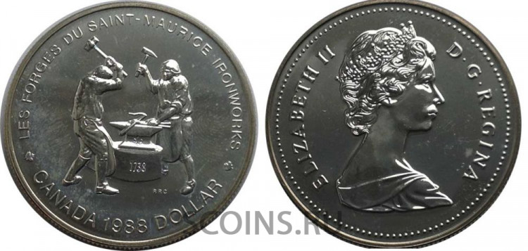  Канада 1 доллар 1988 Кузнецы Серебро 500