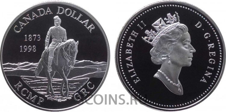 1998if.jpg Канада 1 доллар 1998 "125 лет Королевской канадской конной полиции" proof коробочка