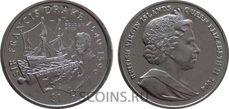 Британские Виргинские острова  1 доллар 2004 Френсис Дрейк 