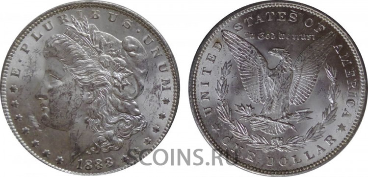 США 1 доллар 1888 Серебро 900 