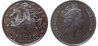 Гибралтар 2,8 экю, 2 фунта 1992 Всадник на лошади