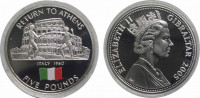 Гибралтар 5 фунтов 2005 Олимпийские игры - назад в Афины - Италия 1960