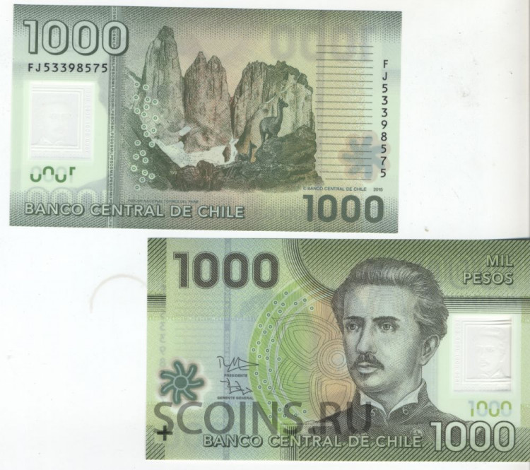 Чили 1000 песо 2015