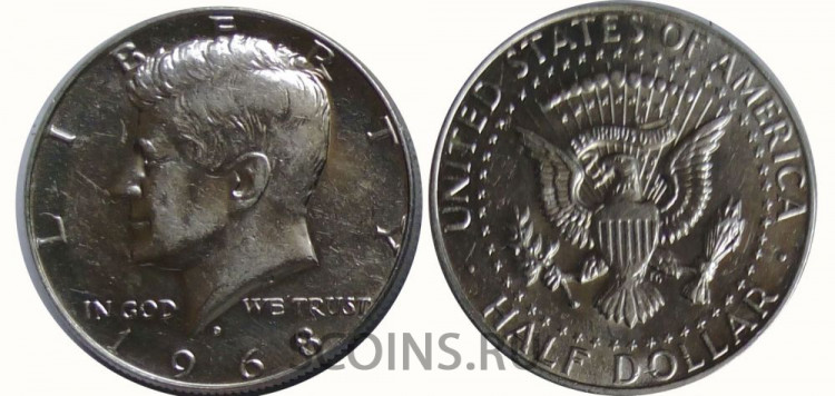 США 50 центов 1968 Кеннеди Серебро 400