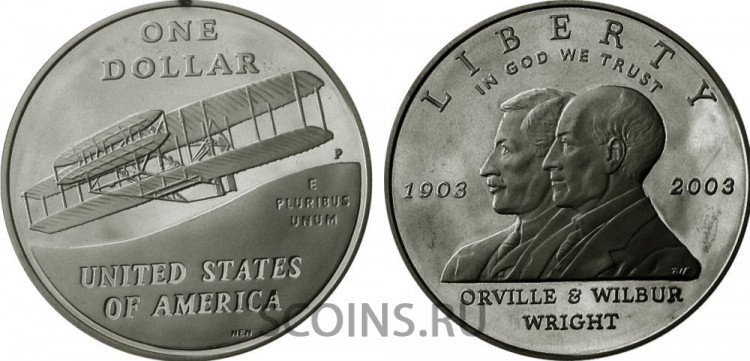 США 1 доллар 2003 100 лет первому полету