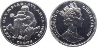 Гибралтар 1 крона 1996 XXVI Летние Олимпийские игры, Атланта 1996 -Борьба Серебро 