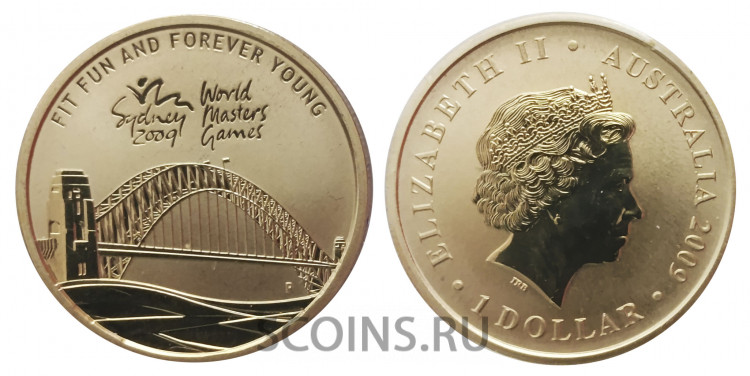 Австралия 1 доллар  2009 VII Всемирные игры ветеранов спорта, Сидней 2009