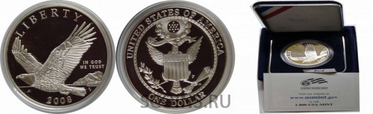 США 1 доллар 2008 Белоголовый орлан