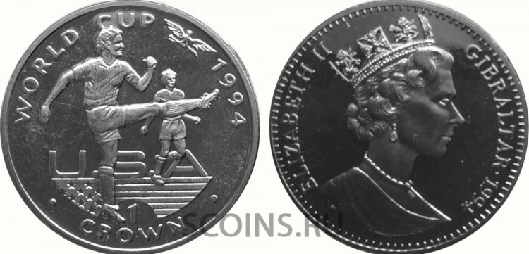 Гибралтар 1 крона 1994 Чемпионат мира по футболу в США  - два игрока