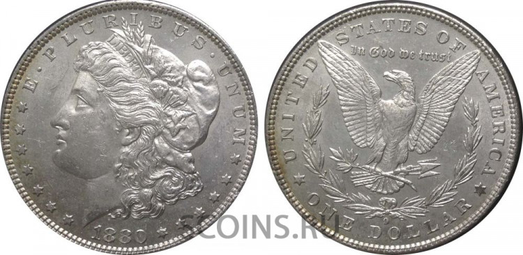 США 1 доллар 1880  Серебро 900  