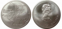 Канада 10 долларов 1973 XXI летние Олимпийские Игры, Монреаль 1976 - Карта Мира