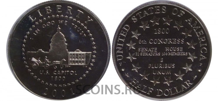 США 50 центов 2001 Капитолий (Proof) 