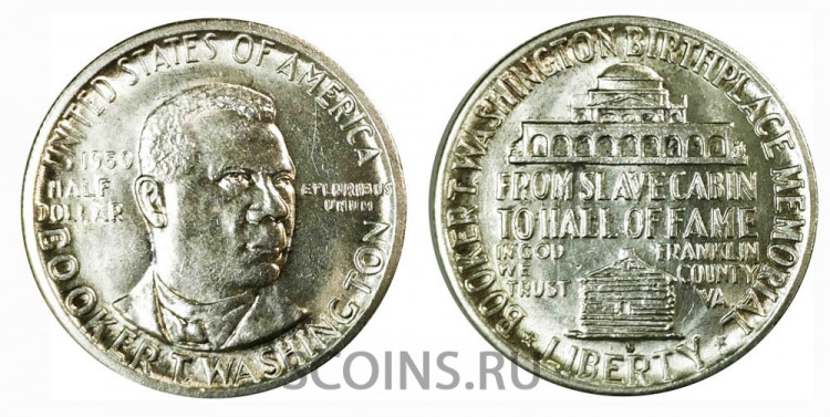 США 50 центов 1950 Букер Ти Вашингтон  Серебро 
