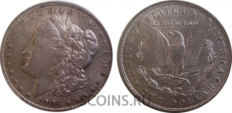США 1 доллар 1904 Серебро 900 26,73 гр 
