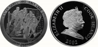 Острова Кука 1 доллар 2002 XIX зимние Олимпийские игры 2002 в Солт-Лейк-Сити (США) - Лыжи прыжки с трамплина - команда