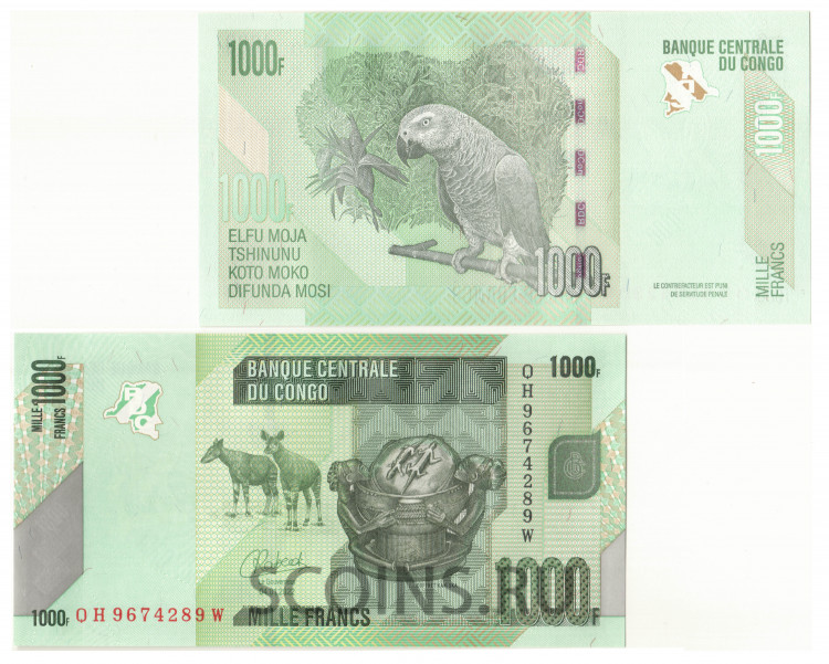 Конго 1000 франков 2022