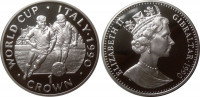Гибралтар 1 крона 1990 "Чемпионат по футболу в Италии 1990 (2 игрока)