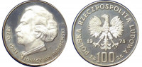 Польша 100 злотых 1976 "Игнаций Пандеровский" серебро пруф  