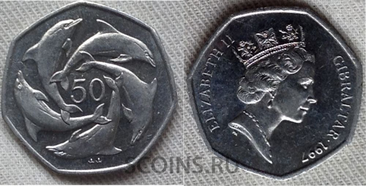 Гибралтар 50 пенсов 1997