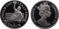 Гибралтар 1 крона, 1990 Чемпионат мира по футболу 1990 - Вратарь в воротах