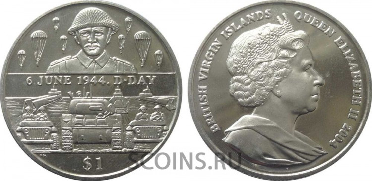 Британские Виргинские острова (БВО)  1 доллар 2004 6 июня 1944 Десант 