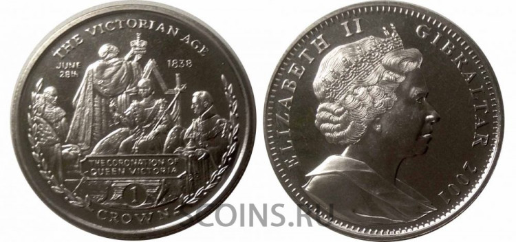 Гибралтар 1 крона 2001 "Коронация Королевы Виктории."