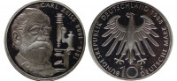 Германия 10 марок 1988 F "100-летие со дня рождения Карла Цейса"  (пруф)