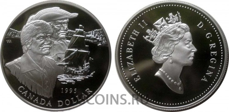 Канада 1 доллар 1995 "Компания Гудзонова залива" (proof)