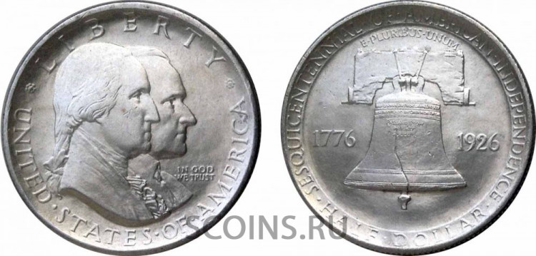 США 50 центов 1926 150-летие Независимости (1776-1926) Серебро 900