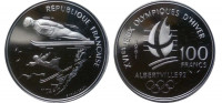 Франция 100 франков 1991 "XVI зимние Олимпийские игры в Альбервиле. Прыжки с трамплина"