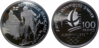 Франция 100 франков 1991 XVI зимние Олимпийские игры в Альбервиле - Лыжи 