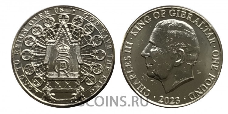 Гибралтар  1 фунт 2023 Коронация Его Величества короля Карла III (UNC)