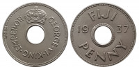 Фиджи 1 пенни 1937 Георг VI (George VI).