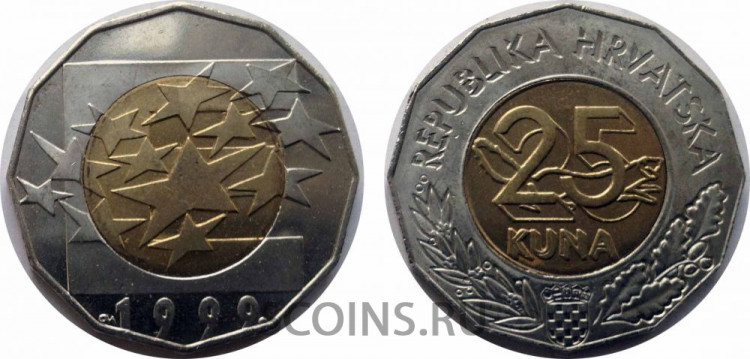 Хорватия 25 кун 1999 Европейский союз