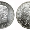 Германия 5 марок 1957 100 лет со дня смерти Йозефа фон Эйхендорфа (Серебро)